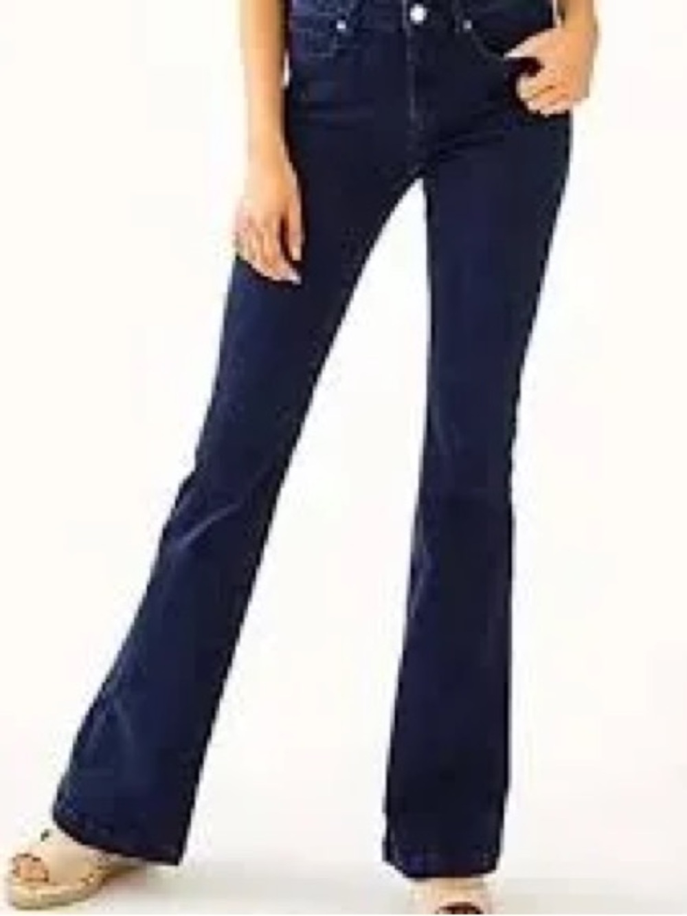 lilly pulitzer south ocean high rise flare jeans size 14 NWT